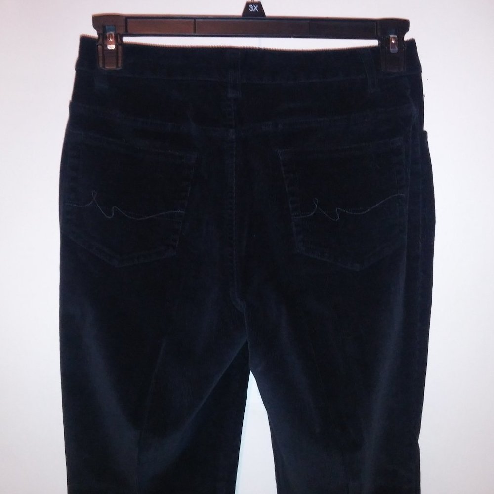 St Johns Bay Womens Pants Size 8 Solid Black Corduroy Stretch Skinny‎ Waist 28" - Picture 12 of 14